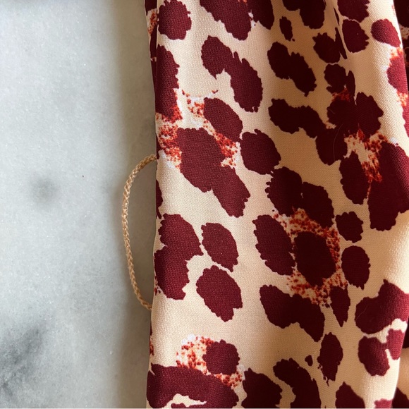 H&M Maroon and Tan Leopard Print Shift Dress - Picture 8 of 9